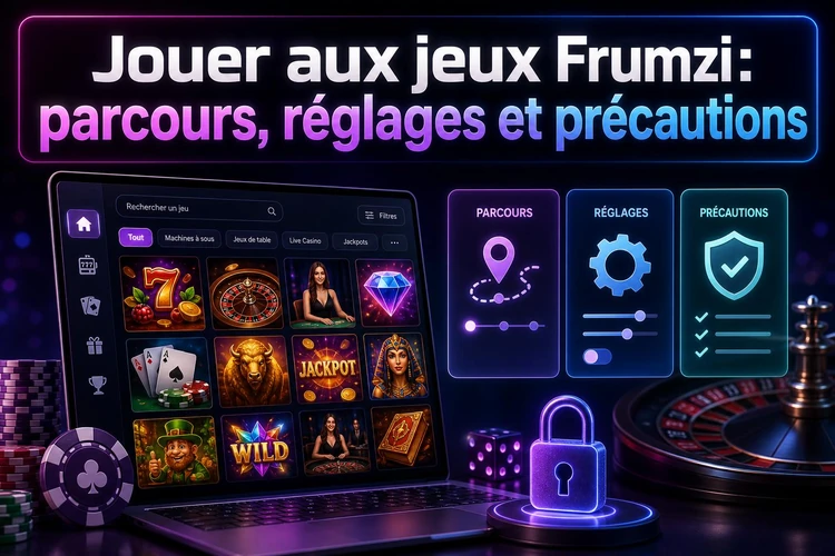 Jouer aux jeux Frumzi: parcours, réglages et précautions