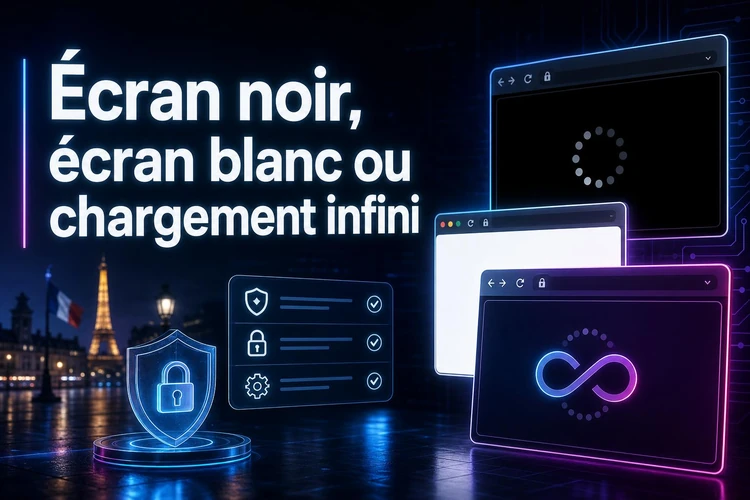 Écran noir, écran blanc ou chargement infini