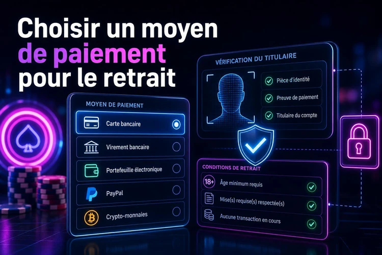Choisir un moyen de paiement pour le retrait